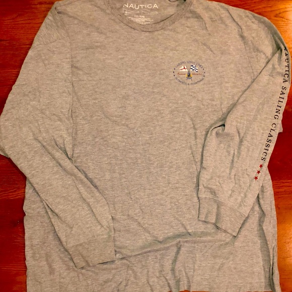 Long sleeve grey Nautica causal shirt, size XXL - Picture 2 of 3